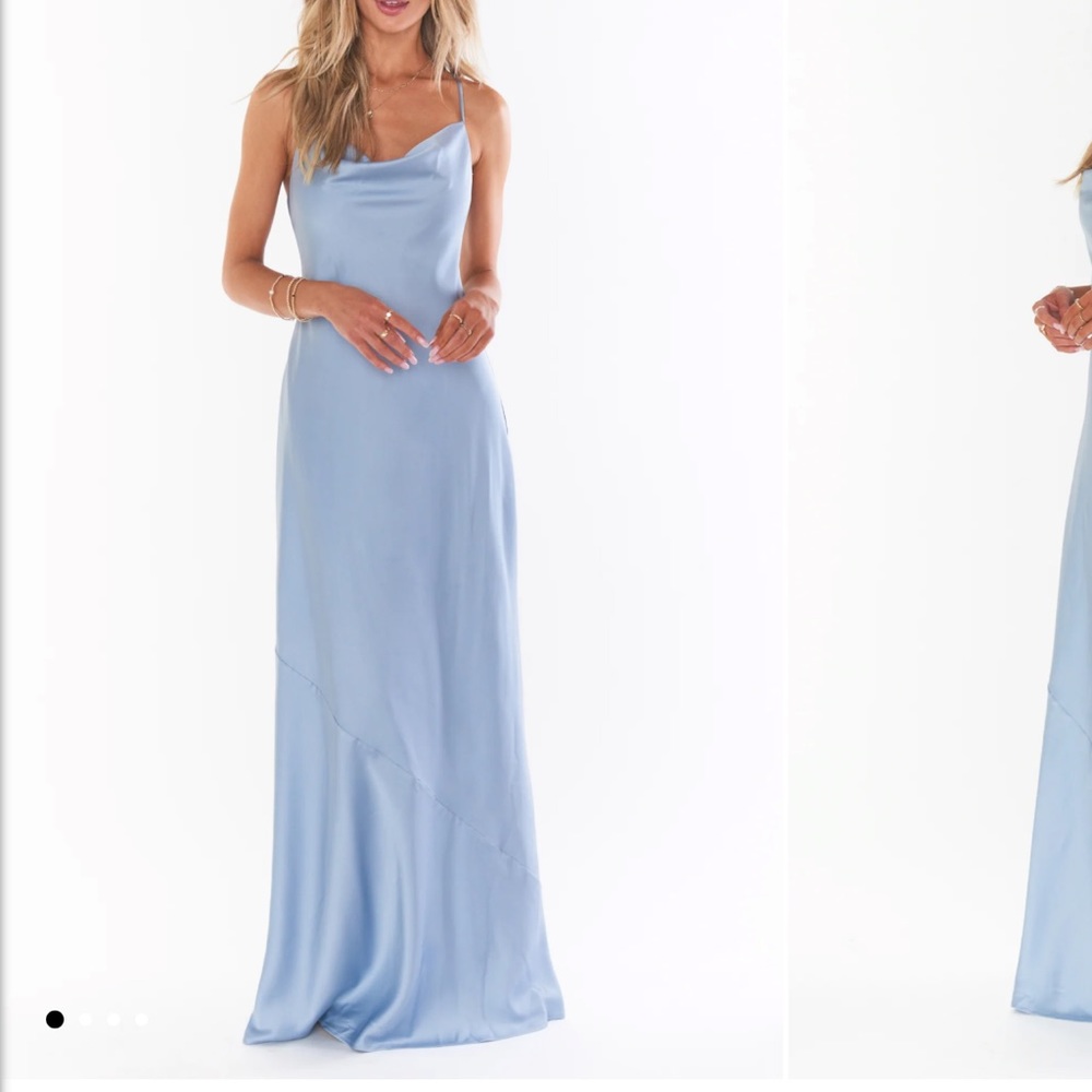 Show me your mumu steel blue Tuscany maxi slip dress